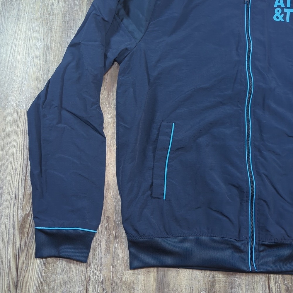 AT&T Jacket Mens Medium Tall Blue Work Uniform Anthony Bomber Windbreaker Work - Picture 2 of 12